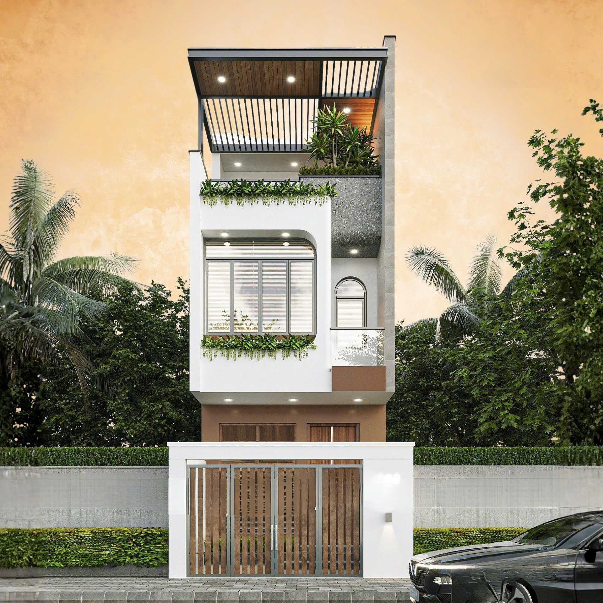 mẫu nhà phố đẹp tại Long Thành