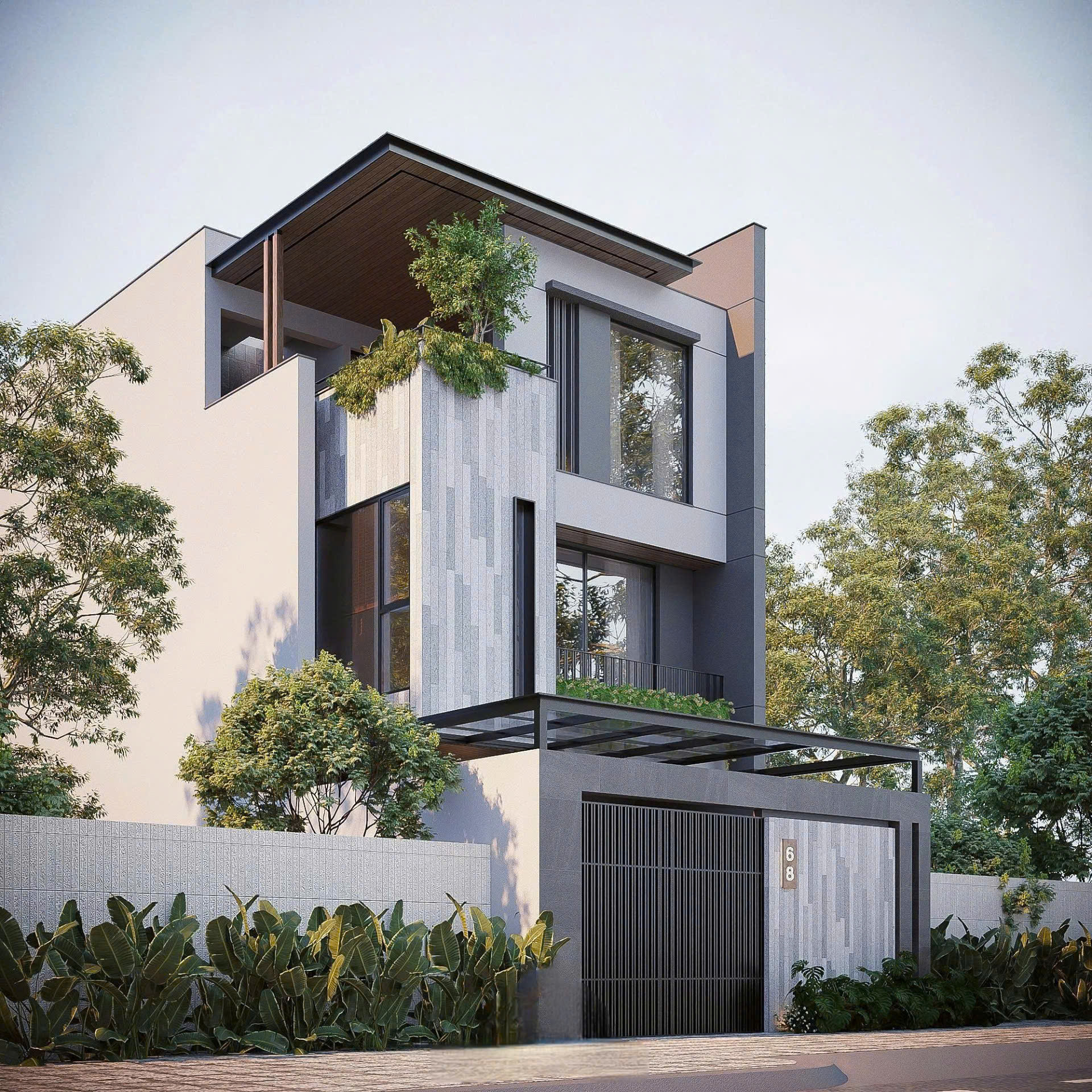 mẫu nhà phố đẹp tại Long Thành