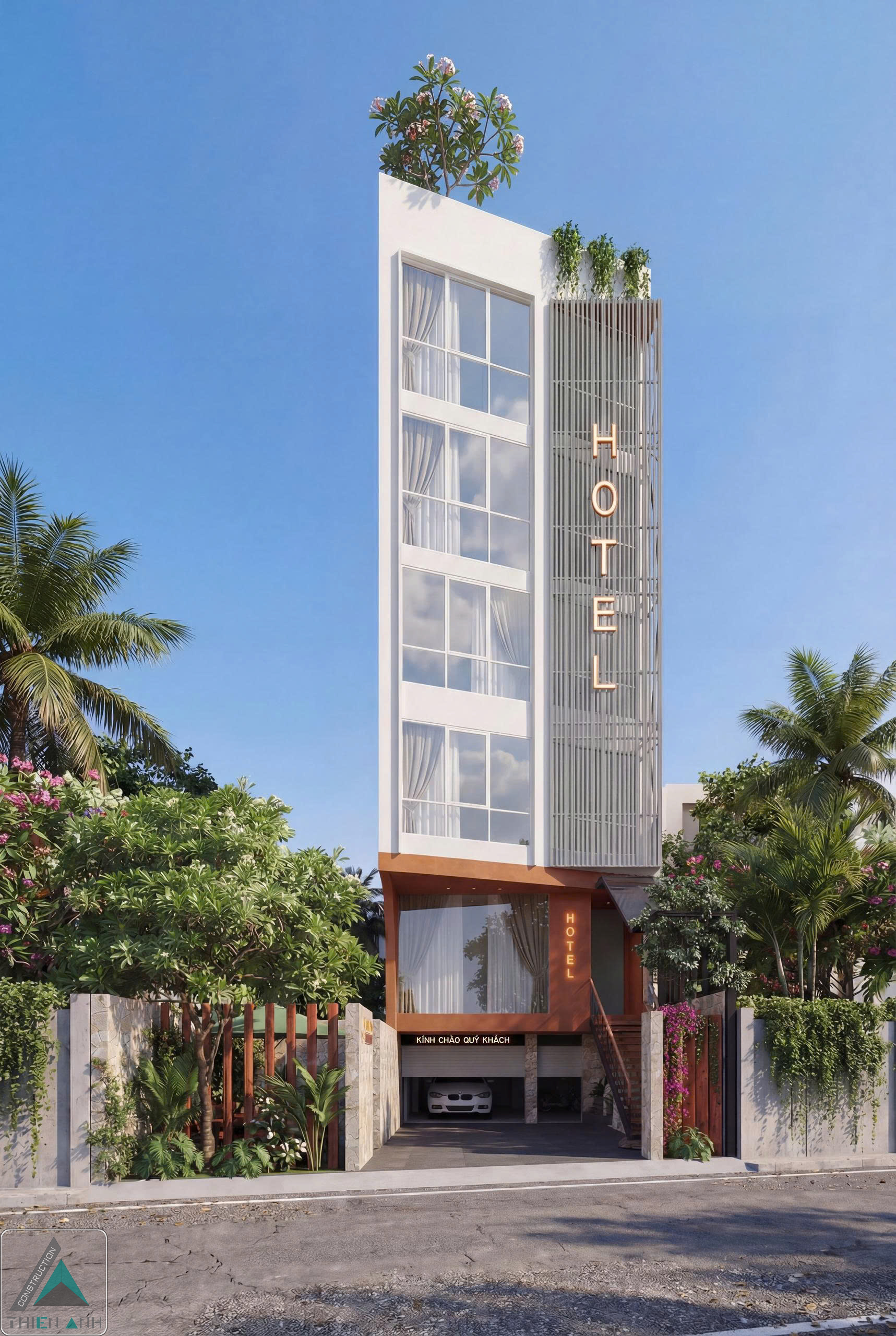 THIẾT KẾ KHÁCH SẠN MINI 7 TẦNG TẠI PHƯỚC HẢI - BRVT (TP. HCM)