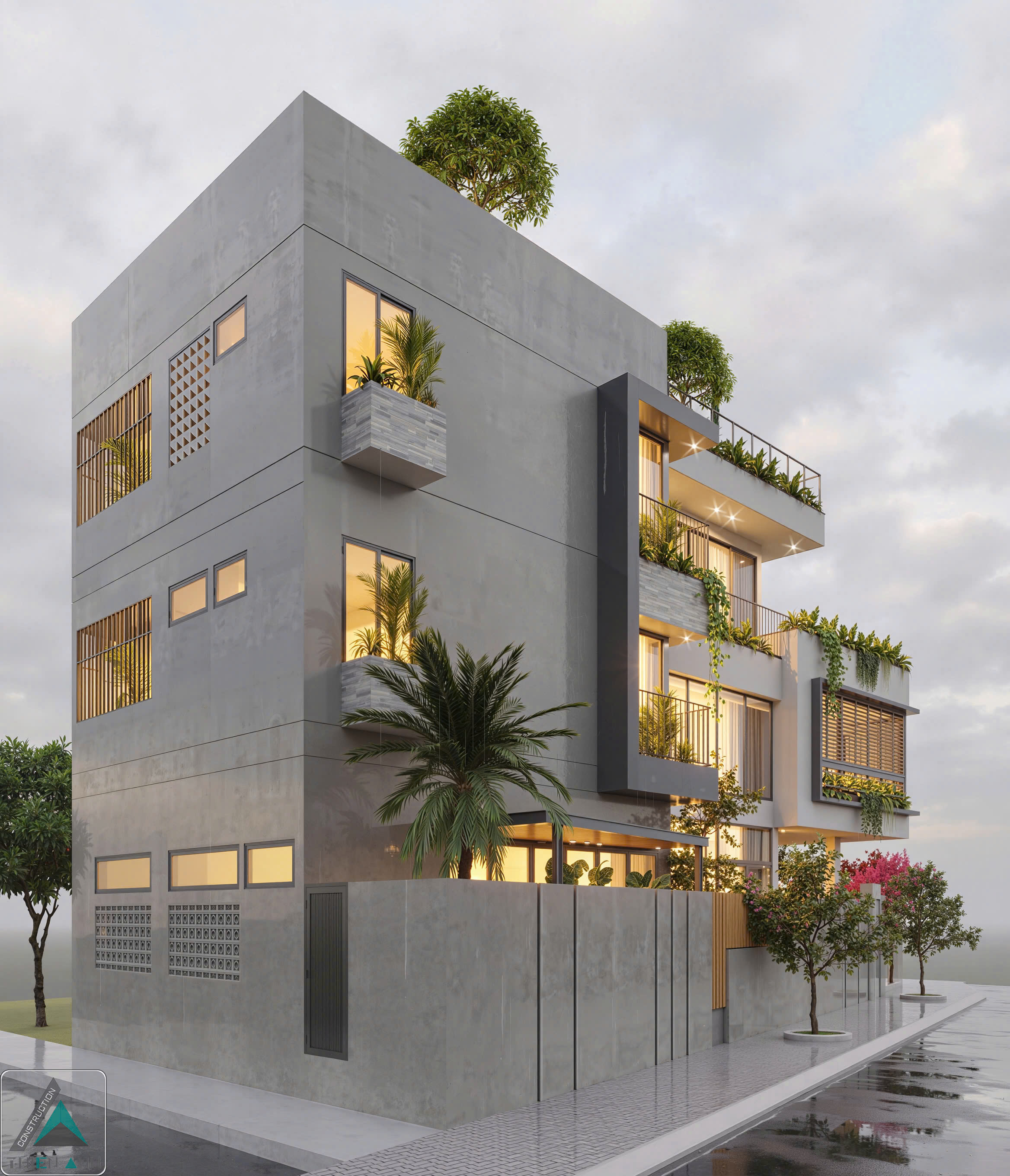 Thiết kế Nhà Phố 3 Tầng Hiện Đại 2 Mặt Tiền tại Bà Rịa Vũng Tàu