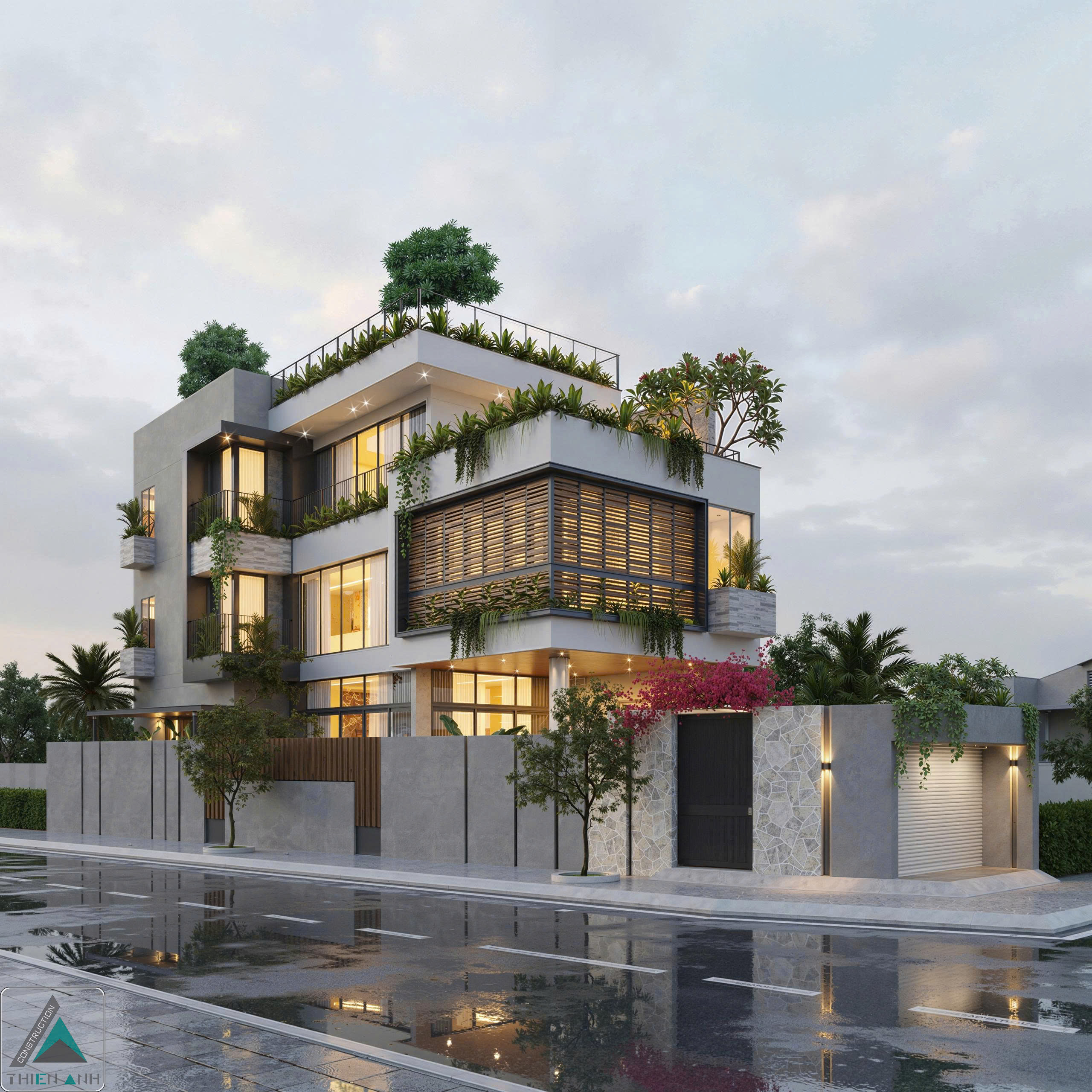 Thiết kế Nhà Phố 3 Tầng Hiện Đại 2 Mặt Tiền tại Bà Rịa Vũng Tàu